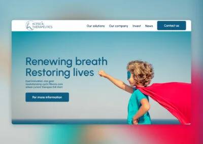 Landing page d'ACESO therapeutics
