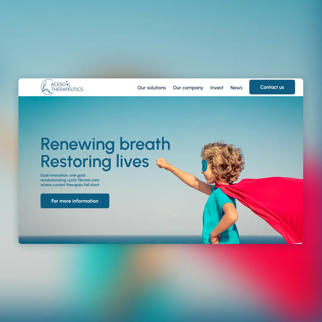 Landing page d'ACESO therapeutics