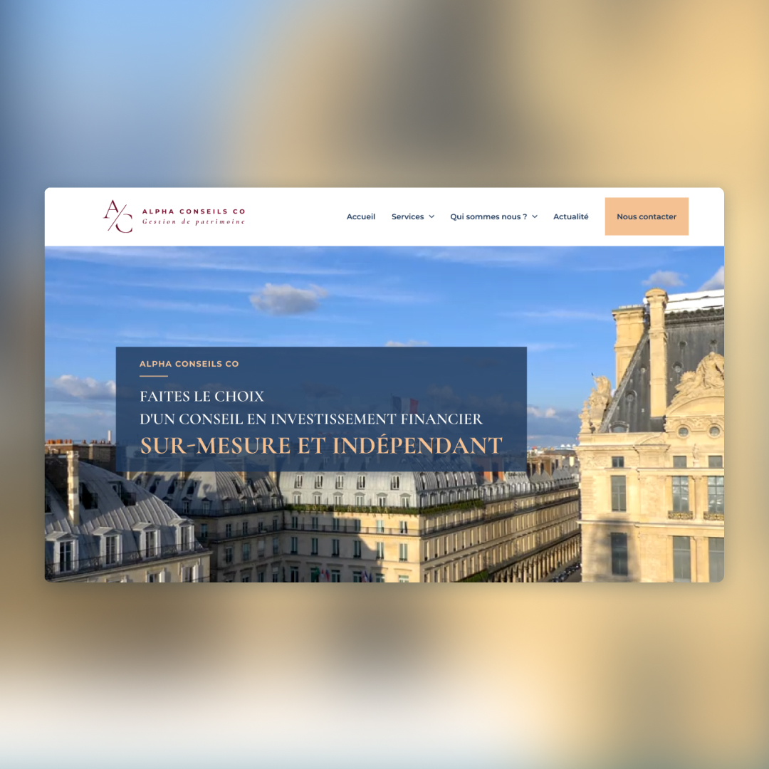 Création du site dun cabinet de gestion de patrimoine : Alpha conseil co